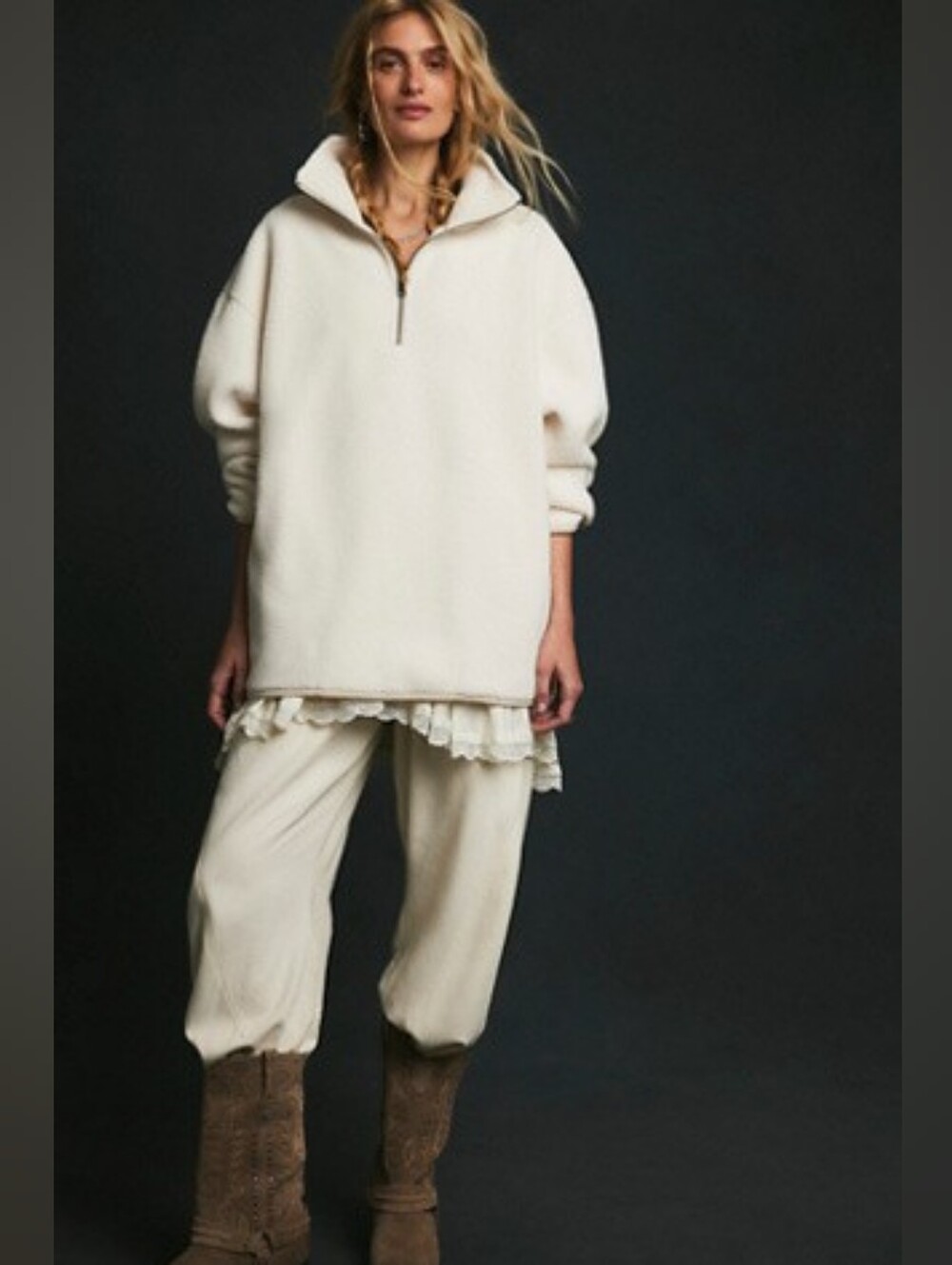 Free People Coco Faux Sherpa Pullover